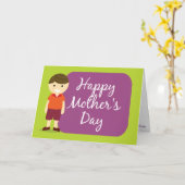 Carte Bonne fête des mères de votre fils (Fleur jaune)