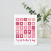 Carte Bonne fête des mères drôle mot (Debout devant)