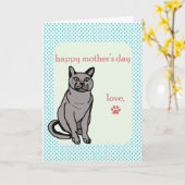 Carte Bonne fête des mères | Du chat (Fleur jaune)