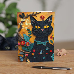 Carte Bonne Fête des Mères du Chat Noir