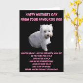 Carte Bonne fête des mères du chien (Fleur jaune)