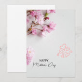 Carte Bonne Fête des Mères, Fête des Mères Minimal (Devant / Derrière)