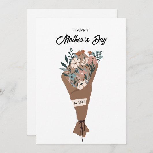 Carte Bonne Fête des Mères, Fête des Mères Minimal (Devant / Derrière)