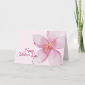 Carte Bonne fête des mères - Fleur d'aquarelle hawaïenne (Devant)