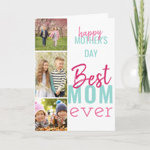 Carte Bonne Fête des Mères Meilleure Maman du Monde 3 Ph