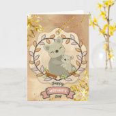 Carte Bonne fête des mères mignonne amusant Koala Ours e (Fleur jaune)