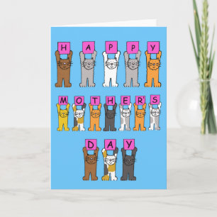 Carte Bonne fête des mères pour l'Amoureux des chats.