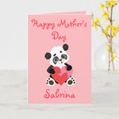 Carte Bonne fête des mères Pretty Panda (Fleur jaune)