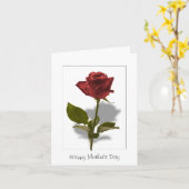 Carte Bonne fête des mères - Rose rouge (Fleur jaune)