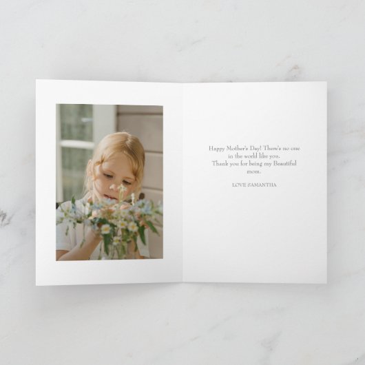 Carte Bonne fête des mères | Simple script moderne 5 pho (Intérieur)