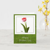 Carte Bonne fête des mères - une tulipe rose (Fleur jaune)