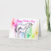 Carte Bonne fête des mères | Unicorne avec son bébé (Devant)
