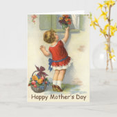 Carte Bonne Fête des mères - Vintage (Fleur jaune)