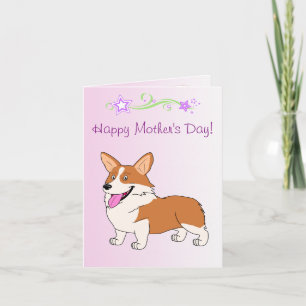 Carte Bonne fête des mères Welsh Corgi