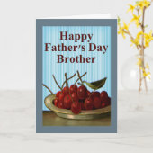 Carte Bonne Fête des pères à Frère, Bowl of Cherries (Fleur jaune)