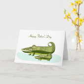 Carte Bonne Fête des pères Alligator (Fleur jaune)