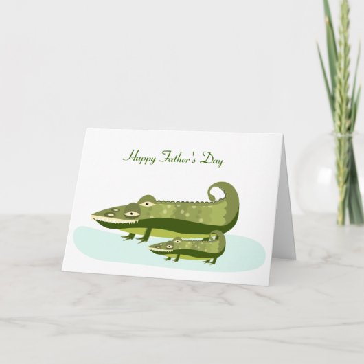 Carte Bonne Fête des pères Alligator (Devant)