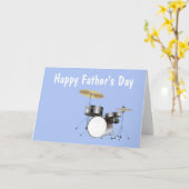 Carte Bonne Fête des pères avec kit batterie à papa (Fleur jaune)