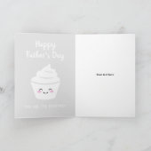 Carte Bonne Fête des Pères avec un cupcake kawaii  (Intérieur)