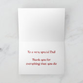 Carte Bonne Fête des pères avec voiture de course à papa (Intérieur)