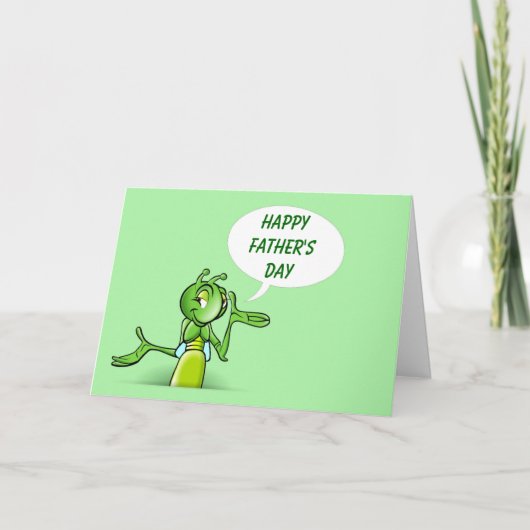 Carte Bonne Fête des pères avec voiture de cricket insec (Devant)