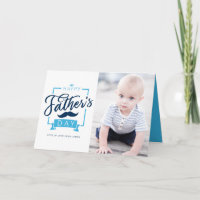 Bonne Fête des pères Blue Typographie Photo