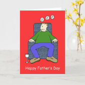 Carte Bonne Fête des pères Cartoon papa Dormir (Fleur jaune)