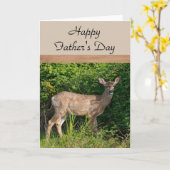 Carte Bonne Fête des pères / Cerf à Woods vacances (Fleur jaune)