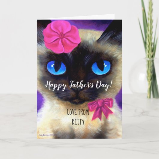Carte Bonne Fête des pères Chat Papa Peinture Whimsical  (Devant)