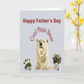 Carte Bonne Fête des pères Cool Papa Bear Blank à l'inté (Fleur jaune)