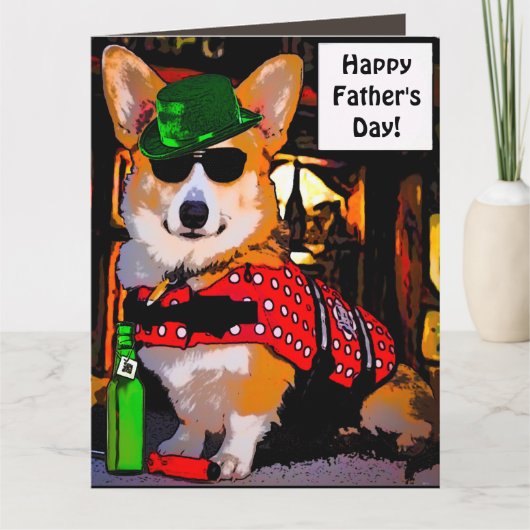 Carte Bonne Fête des pères Corgi (Devant)