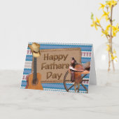 Carte Bonne Fête des pères Cowboy (Fleur jaune)