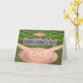 Carte Bonne Fête des pères de baseball (Fleur jaune)