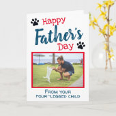 Carte Bonne Fête des pères de Chien (Fleur jaune)