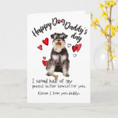 Carte Bonne Fête des pères de votre miniature Schnauzer (Fleur jaune)