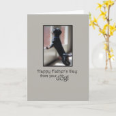 Carte Bonne Fête des pères de votre petit chien (Fleur jaune)