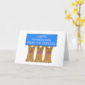 Carte Bonne Fête des pères des Triplets (Fleur jaune)