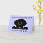 Carte Bonne Fête des pères, du chien (Fleur jaune)