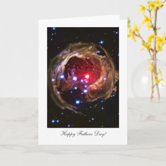 Carte Bonne Fête des pères ! Étoile rouge supergéante (Fleur jaune)