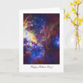 Carte Bonne Fête des pères ! Étoiles de Tarantula Nebula (Fleur jaune)