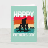 Carte Bonne Fête des pères - Fête de la Silhouette Rétro (Devant)