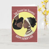 Carte Bonne Fête des pères ; Fille et papa "Ying and Yan (Fleur jaune)