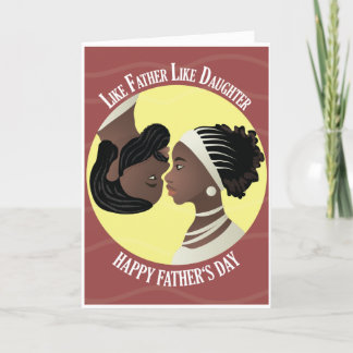 Carte Bonne Fête des pères ; Fille et papa "Ying and Yan
