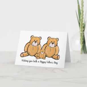 Carte Bonne Fête des pères gay papa mignon ours