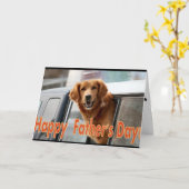 Carte Bonne Fête des pères Golden Retriever card (Fleur jaune)