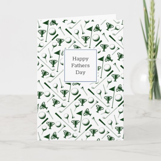 Carte Bonne Fête des pères Golfing Ajouter son propre me (Devant)
