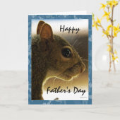 Carte Bonne Fête des pères Grey Squirrel Salutation (Fleur jaune)