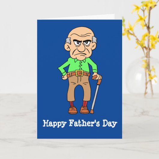 Carte Bonne Fête des pères Grumpy Vieux Part (Fleur jaune)