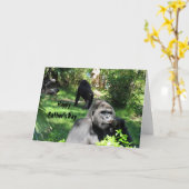 Carte Bonne Fête des pères ... L'Awesome Ape (Gorilla) (Fleur jaune)