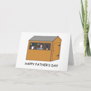 Carte Bonne Fête des pères Man Cave Cartoon
